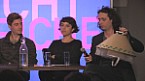 Simon Ahlborn, Katharina Pizzera und Vincent Mesnaritsch beim Atelier Gespräch Bild: Simon Ahlborn, Katharina Pizzera und Vincent Mesnaritsch beim Atelier Gespräch
