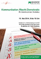 Plakat des Workshops ''Kunst.Macht.Demokratie'' Bild: Plakat des Workshops ''Kunst.Macht.Demokratie''